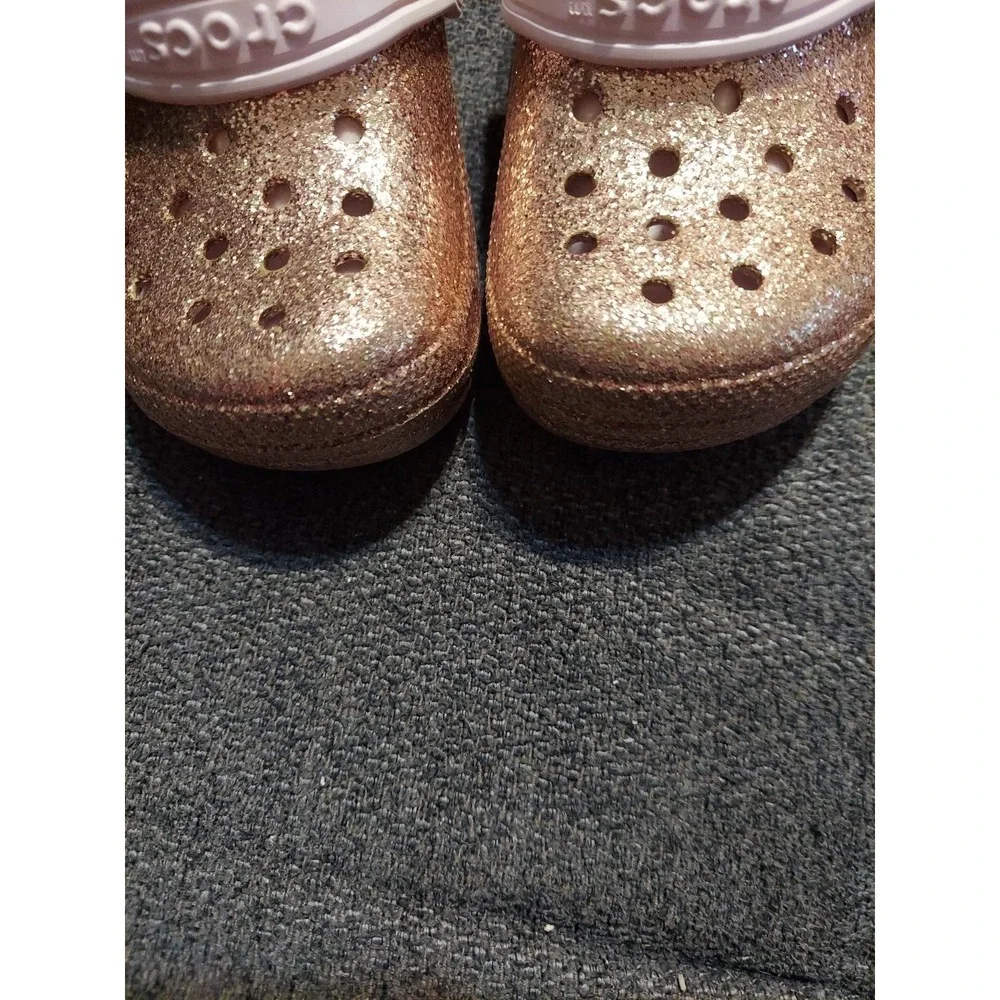 Pink‎ Crocs Girls Sparkly Kids Shoes Size C7 Insulated
